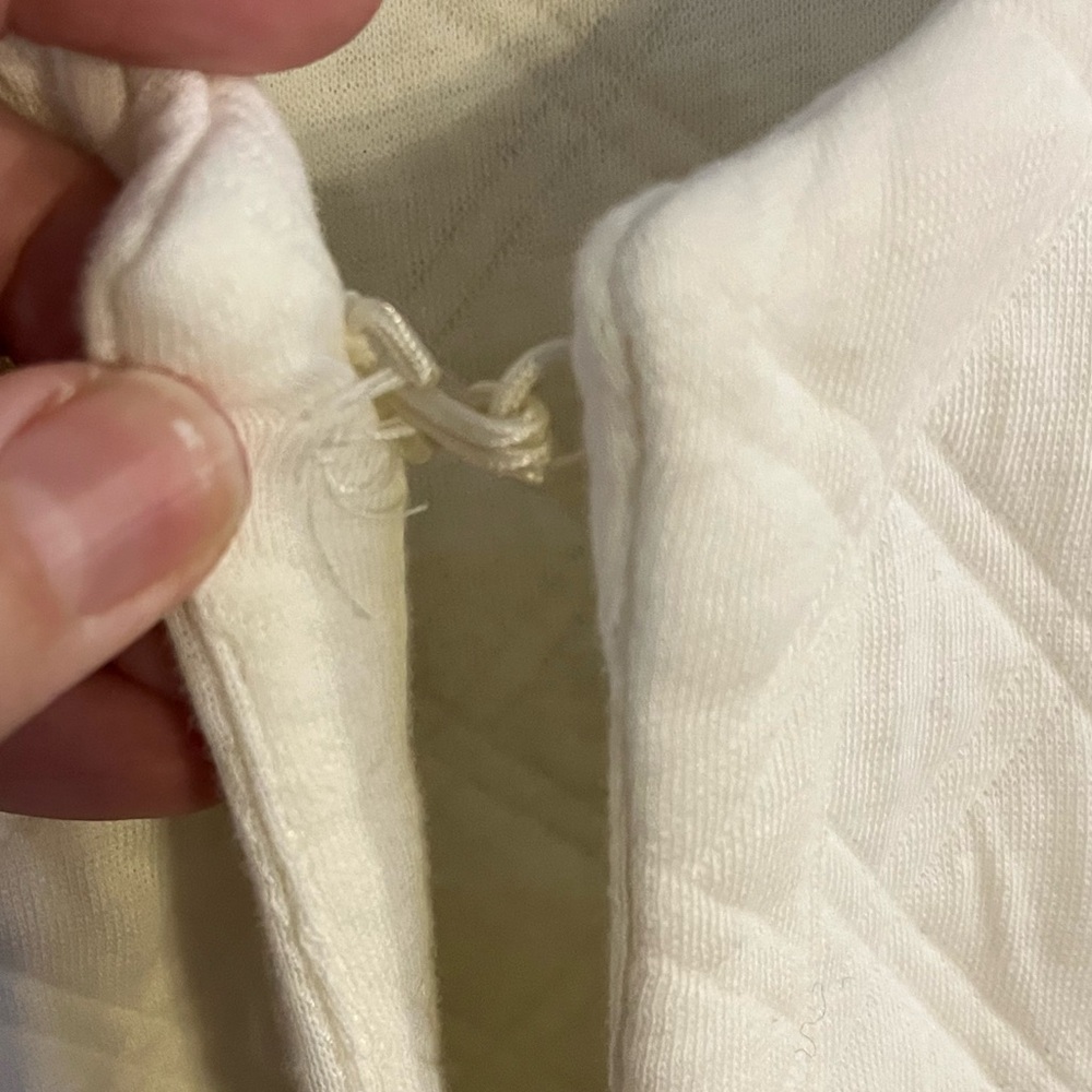 J.Crew Jacket Quilted Ivory Collarless Blazer Women’s XL Cotton Blend Layer Top - Picture 4 of 12